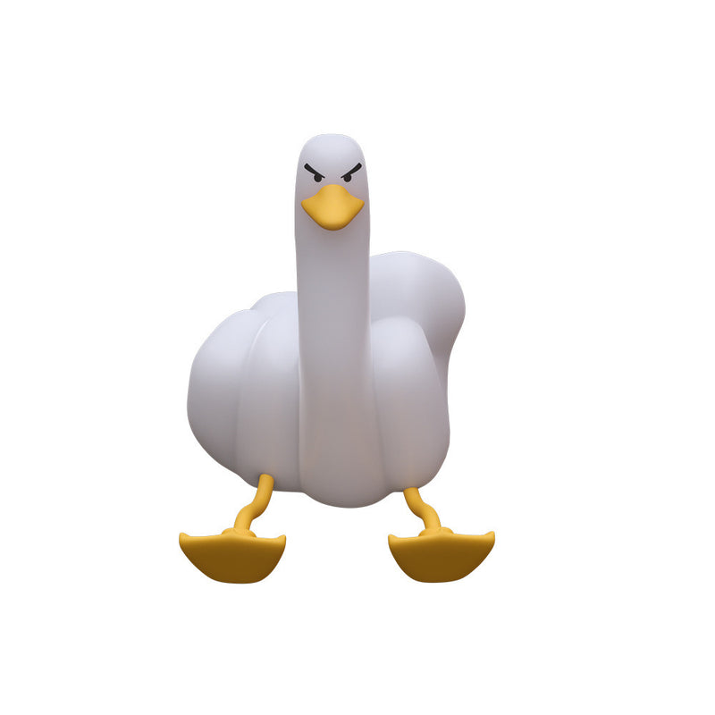Cross-border Creative Gift Middle Finger Duck Small Night Lamp Rechargeable Dimming Vinyl Little Duck Night Light