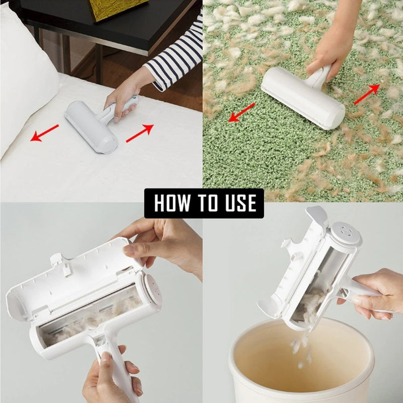 2-Way Dog Cat Pet Hair Roller Remover Lint Brush Comb Brush