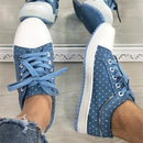 Large size new mesh students solid color hollow casual flat canvas shoes tide a piece