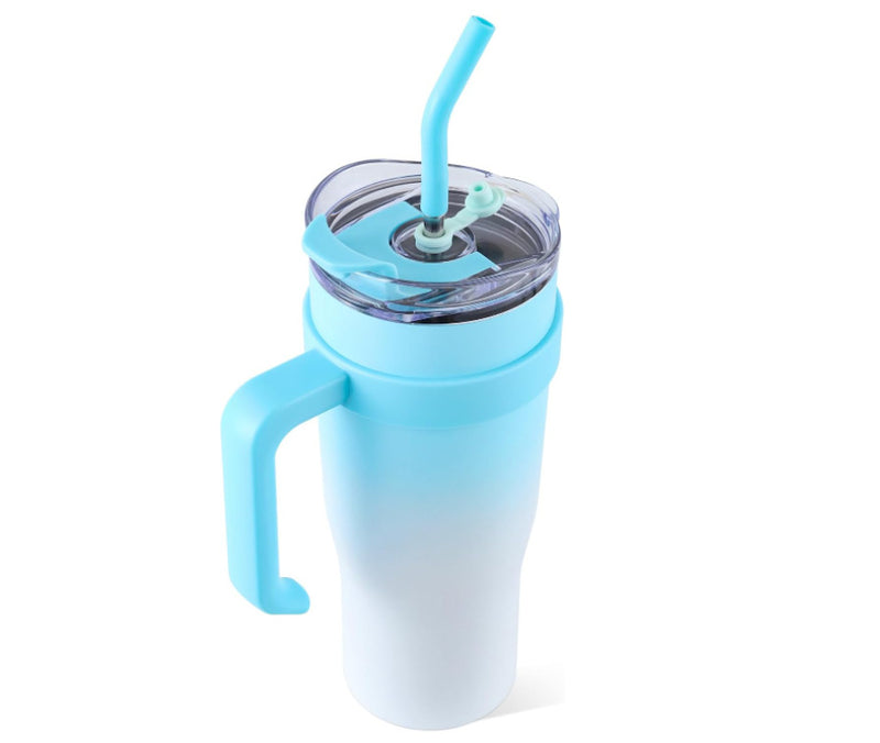 Ochapa 40 Oz Tumbler With Handle Straw Lid Insulated Vacuum Stainless Steel Travel Tapered Mug