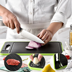 Double-side Cutting Board With Defrosting Function Chopping Board With Knife Sharpener