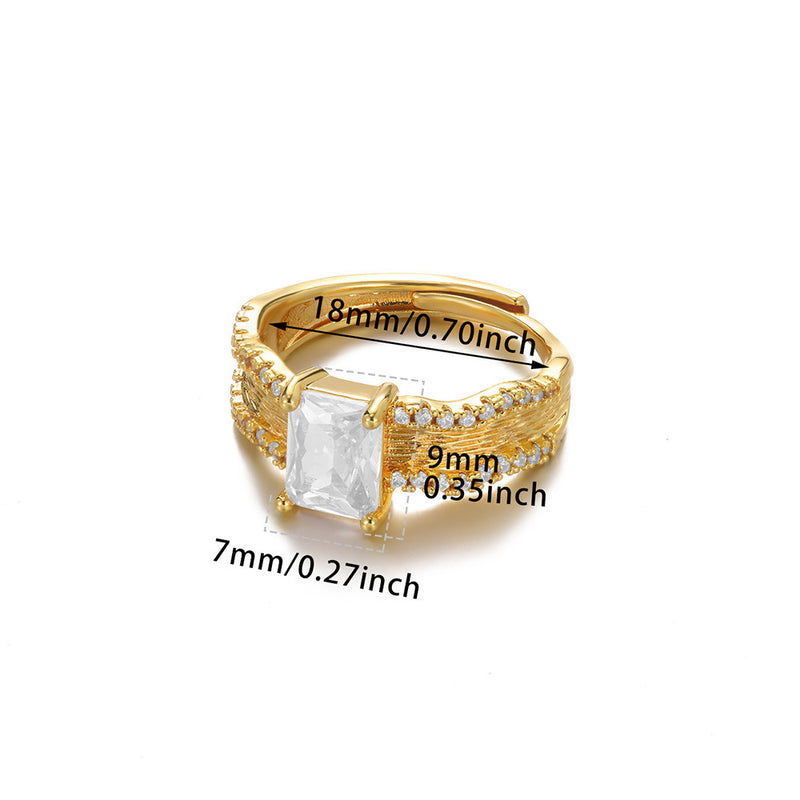 Light luxury, niche design, high-end micro-set zircon opening ring, heart-shaped devil's eye index finger ring, versatile jewelry