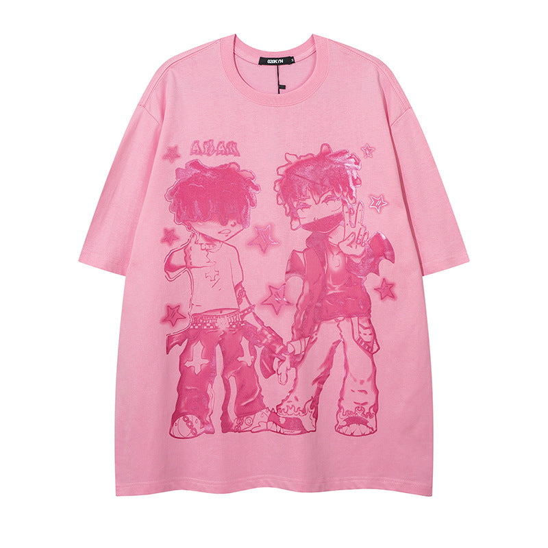 YPRS men's new style hip hop high street color fried street short sleeve T-shirt men and women Guangzhou fashion brand