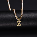 Ladies Custom-made English letter pendant claw diamond necklace