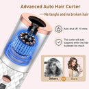 Portable Automatic Hair Curler, Ceramic Rotating Wireless Auto Curling Iron Wand