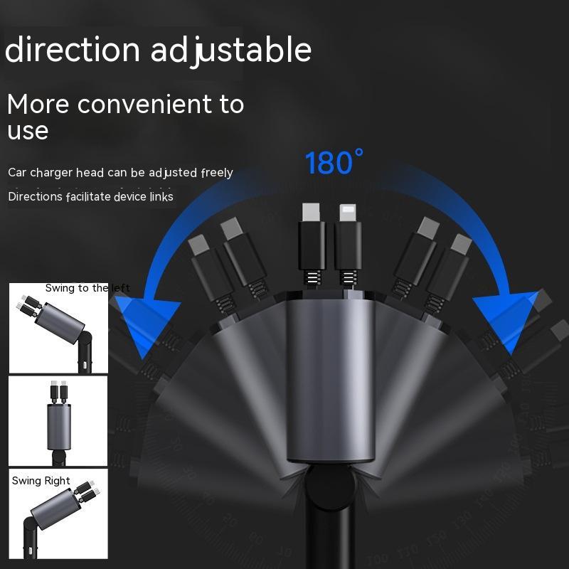 Metal Car Charger 100W Super Fast Charging Cigarette Lighter USB And TYPE-C Adapter