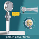 Rotating Shower Head with Rotating 360 Degrees Small Fan ABS Rain High Pressure Spray Nozzle