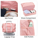 Gym Bag For Women,Travel Duffel Bag With USB Charging Port,Weekender Bag With Wet Pocket