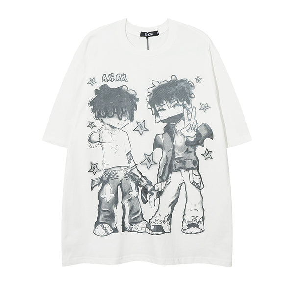 YPRS men's new style hip hop high street color fried street short sleeve T-shirt men and women Guangzhou fashion brand