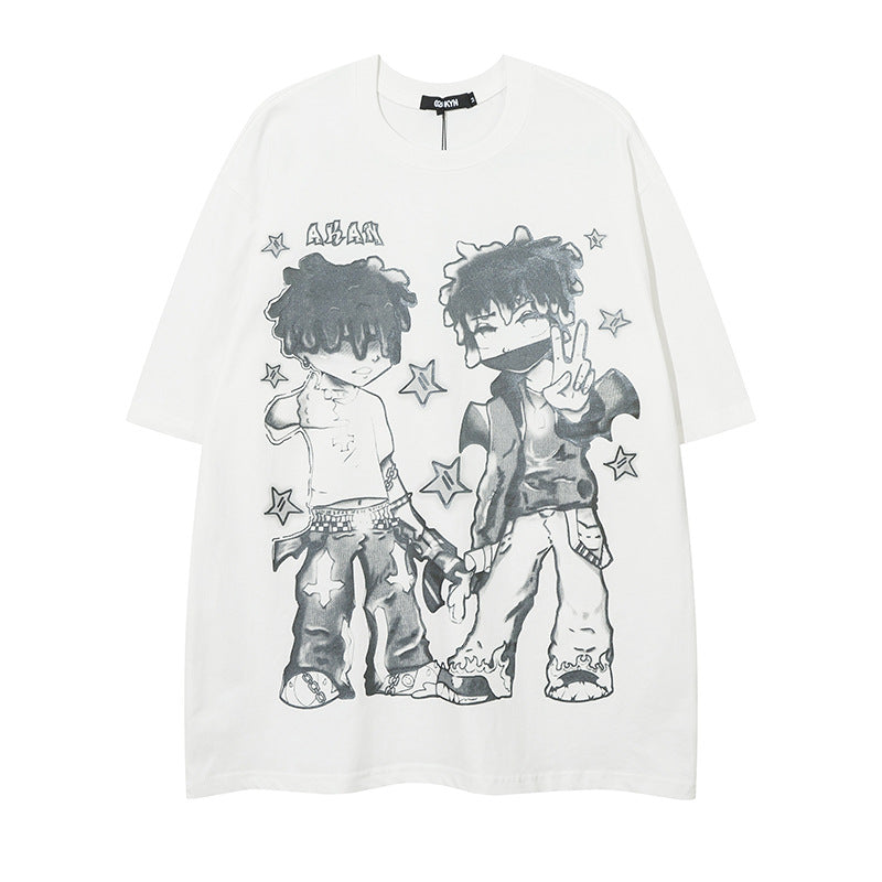 YPRS men's new style hip hop high street color fried street short sleeve T-shirt men and women Guangzhou fashion brand