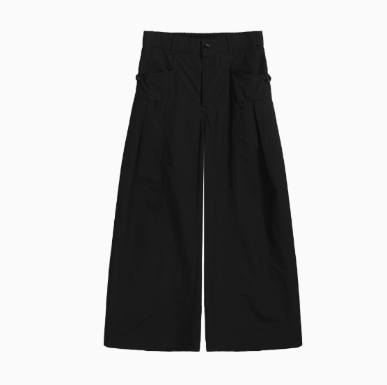 INTERRIS chemical fiber silhouette structure design straight-leg wide-leg trousers