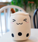 Cute Fruit Drink Plush Stuffed Soft Strawberry Milk Tea Plush Boba Tea Cup Toy Bubble Tea Pillow Cushion