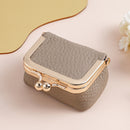 Leather mini jewelry box, ladies' earrings, rings, yellow jewelry, storage bag