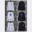 Tide CH correct edition Krosanskrit letters Blue Cross Arm Horseshoe Embroidery Long sleeve T