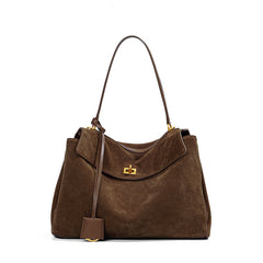 Women's genuine leather Kelly Tote bag, matte cowhide, high-end feel, large capacity bag