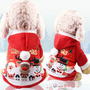 Four legs Christmas Snowman Elk catch Velvet Hoodie Dog Cat pet clothes