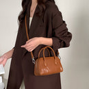 Minimalist bowling bag, genuine leather handbag, crossbody bag