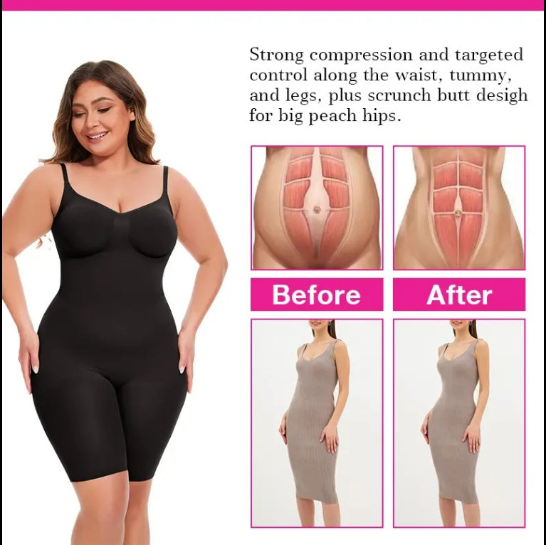 SEAMLESS Postpartum Abdomen Shapewear Sculpting Short Mid Thigh Slimming Body Shaper For Women
