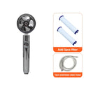 Rotating Shower Head with Rotating 360 Degrees Small Fan ABS Rain High Pressure Spray Nozzle