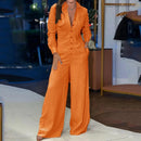 Women's romper Fall new fashion lapel casual solid color romper