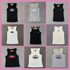 Basic printed vest street beauty sports casual men's and women's tops