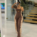 Women's Summer new Comfortable Casual hollow vest Decorative jumpsuit pants