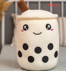 Cute Fruit Drink Plush Stuffed Soft Strawberry Milk Tea Plush Boba Tea Cup Toy Bubble Tea Pillow Cushion