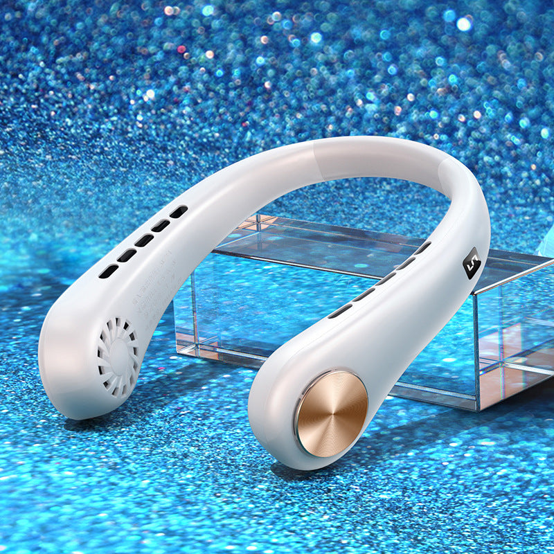 New Rechargeable Mini Neck Fan Portable Bladeless Hanging Neck Air Cooler Mini Summer Sports Fans