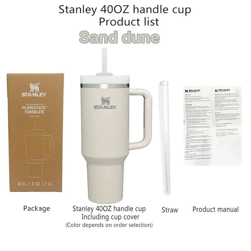 Stainless Steel 40oz Stanley Cup with Straw