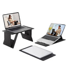 Foldable Fake Leather Wood Laptop Stand