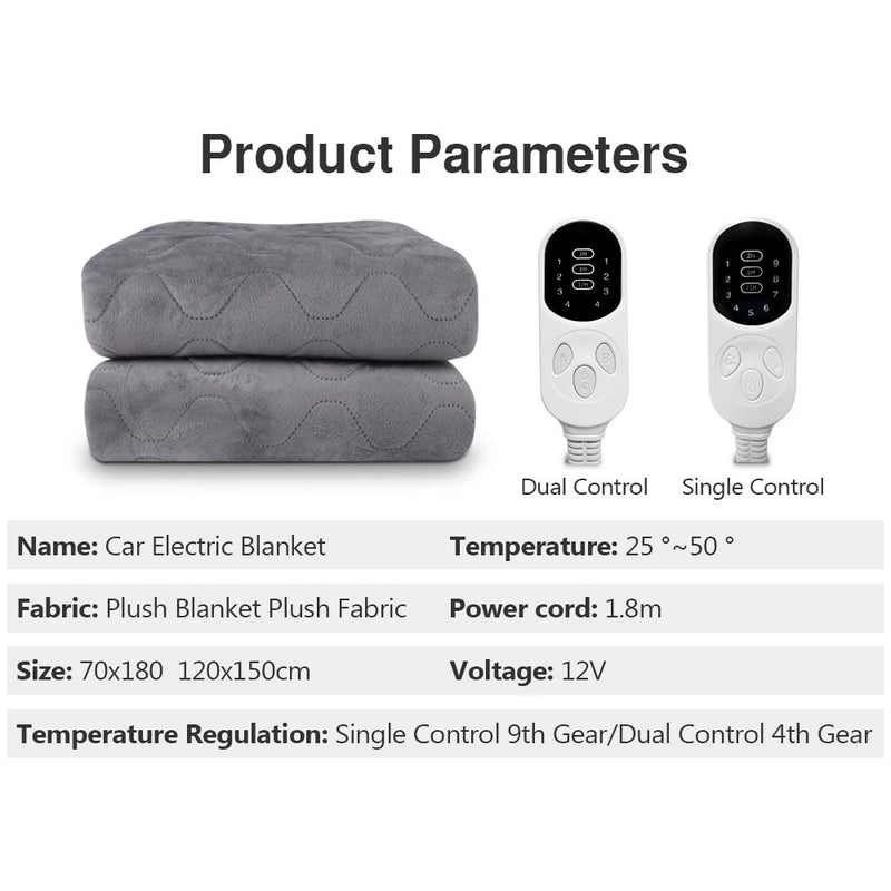 12V Electric Thicker Heater Mattress Plush Blanket