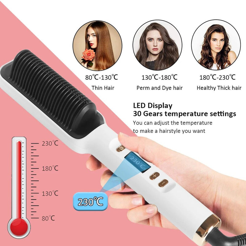 3 in 1 Heating Comb Hair Straightener Electric Brush