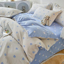 Korean Style Queen Size Twin Bedding Sheet  With Pillowcase