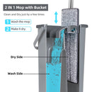Hand Free Flat Floor Mop And Bucket Set