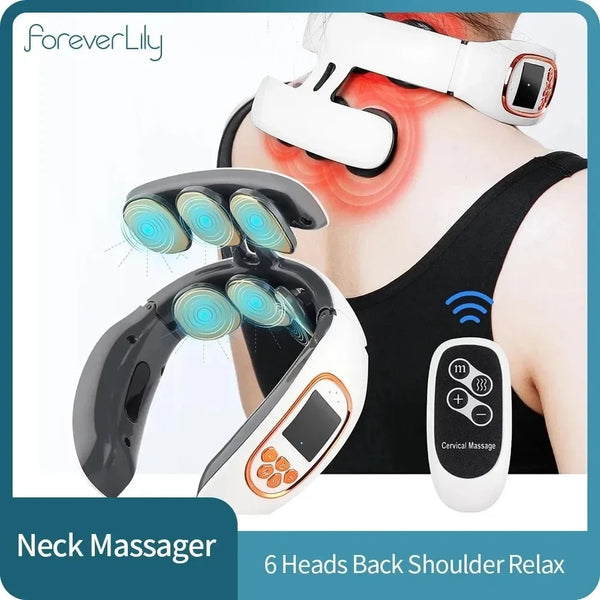 6 Heads Smart Electric Neck Back Pulse Massager