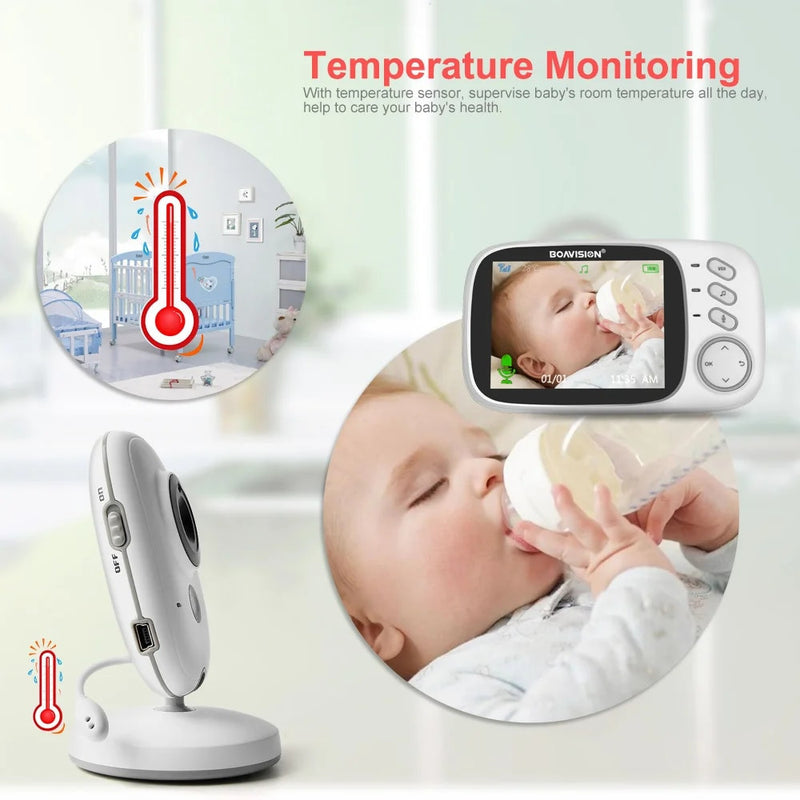 Wireless Baby Video Monitor With 3.2in LCD