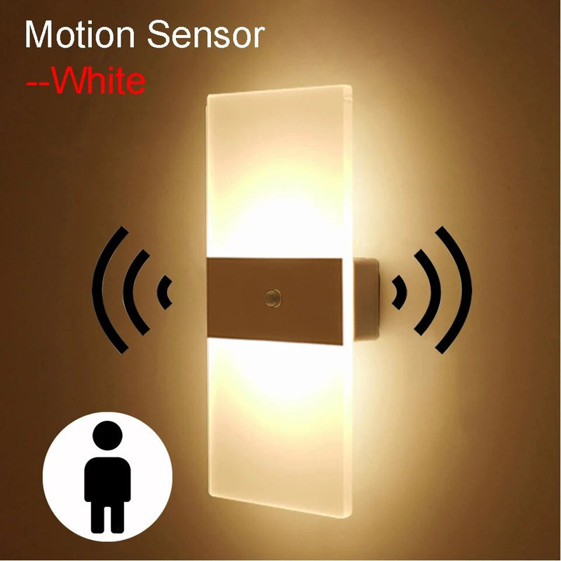 USB Recharge Touch Motion Sensor Wall Lamp