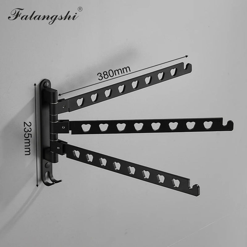 Aluminum Black Swivel Folding Clothes Rack