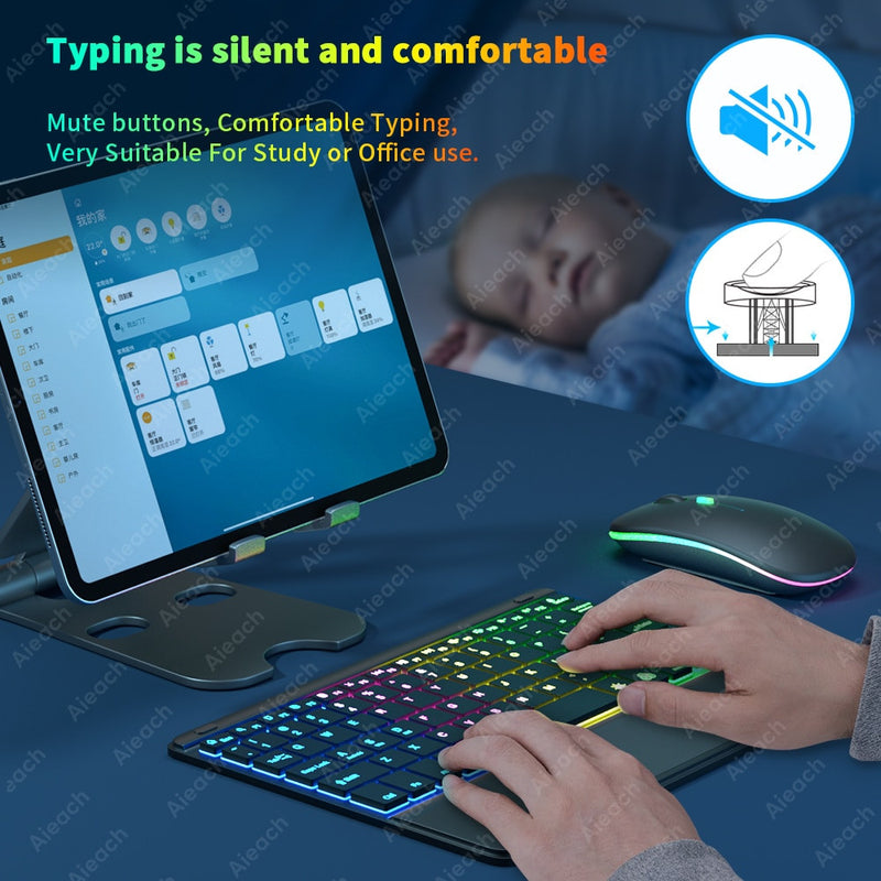 Rechargeable Wireless Bluetooth Keyboard with Touchpad