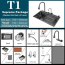 Stainless Steel Kitchen Waterfall Touch Sink