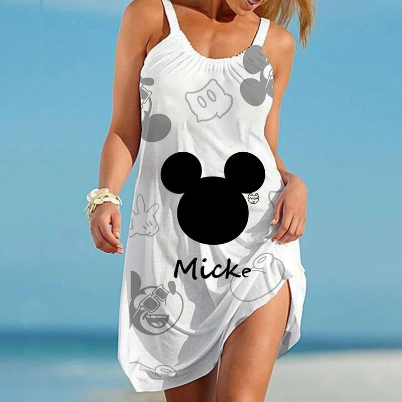 Women's Disney Print Skinny Beach Dresses