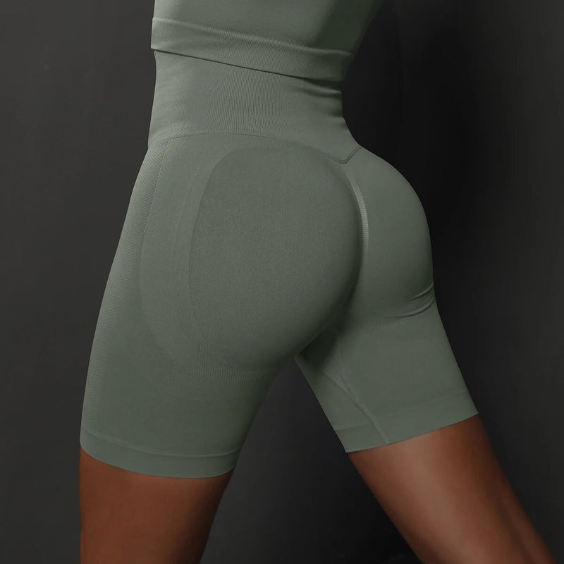 Seamless Women High Waist Yoga Shorts