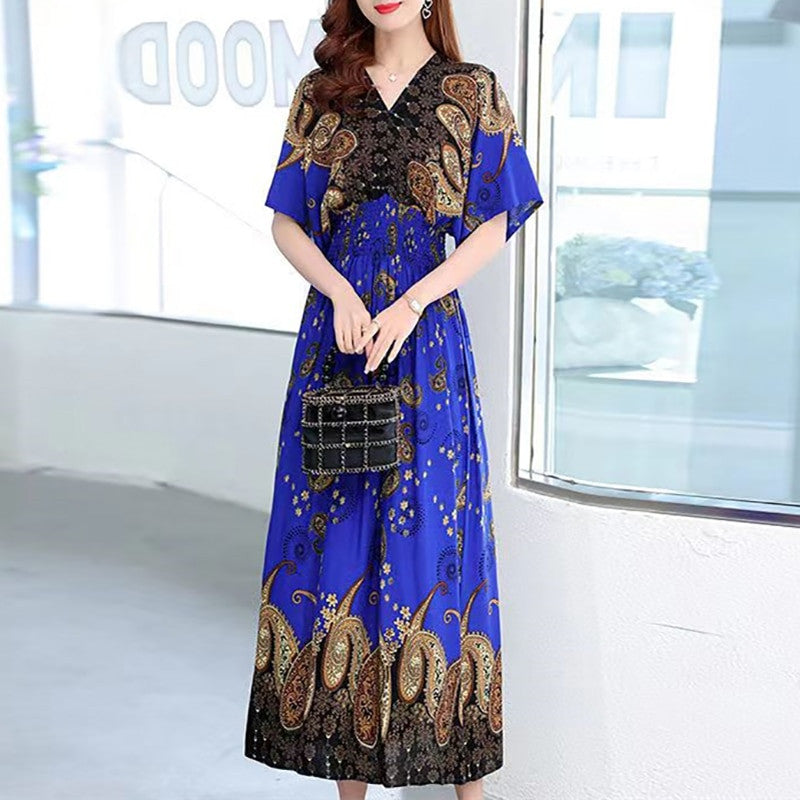 Casual Elegant Bohemian Style V-neck Dress