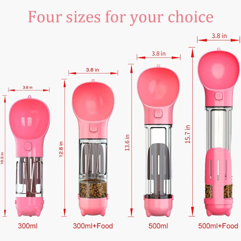 Portable Cat Dog Water Bottle Food Feeder