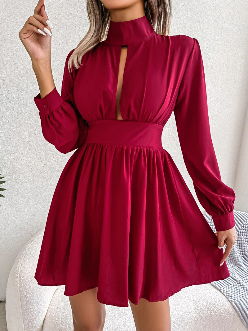 Women Casual Hollow Out Long Sleeve Dress