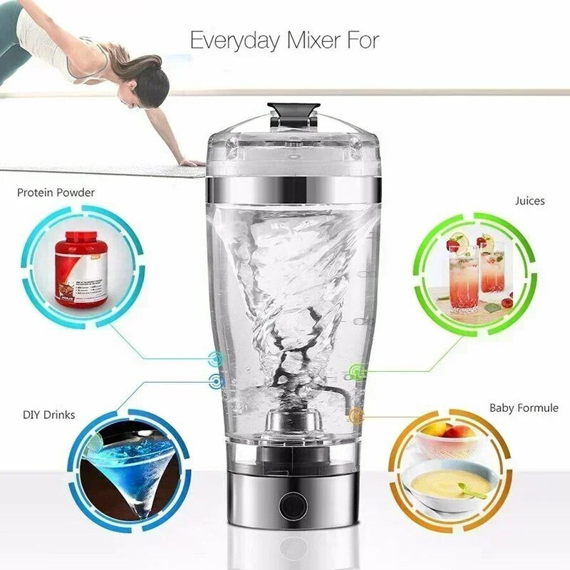 600ml Electric USB Protein Shake Stirrer  Bottle