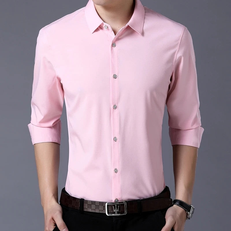 Men's Casual Business Solid Color Shirt