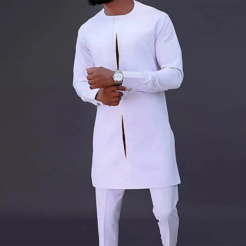 Men's Dashiki Long Clothes Shirt Trouser Set