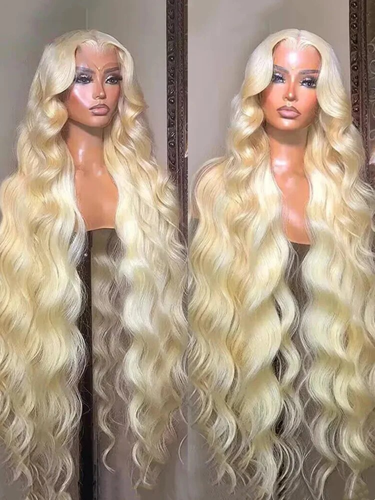 30 36 Inch 613 Blonde Lace Human Brazilian Hair Wig