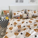 Korean Style Queen Size Twin Bedding Sheet  With Pillowcase
